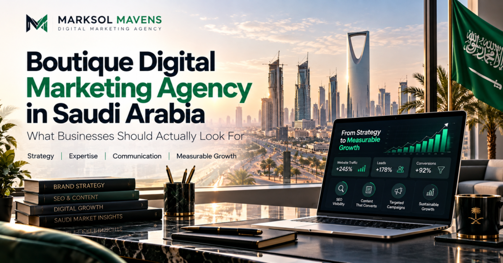 Boutique digital marketing agency in Saudi Arabia focused on SEO, content, strategy, communication and measurable business growth