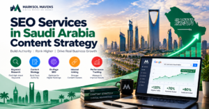SEO services in Saudi Arabia with content strategy, topic clusters, Arabic SEO, internal linking and technical optimization